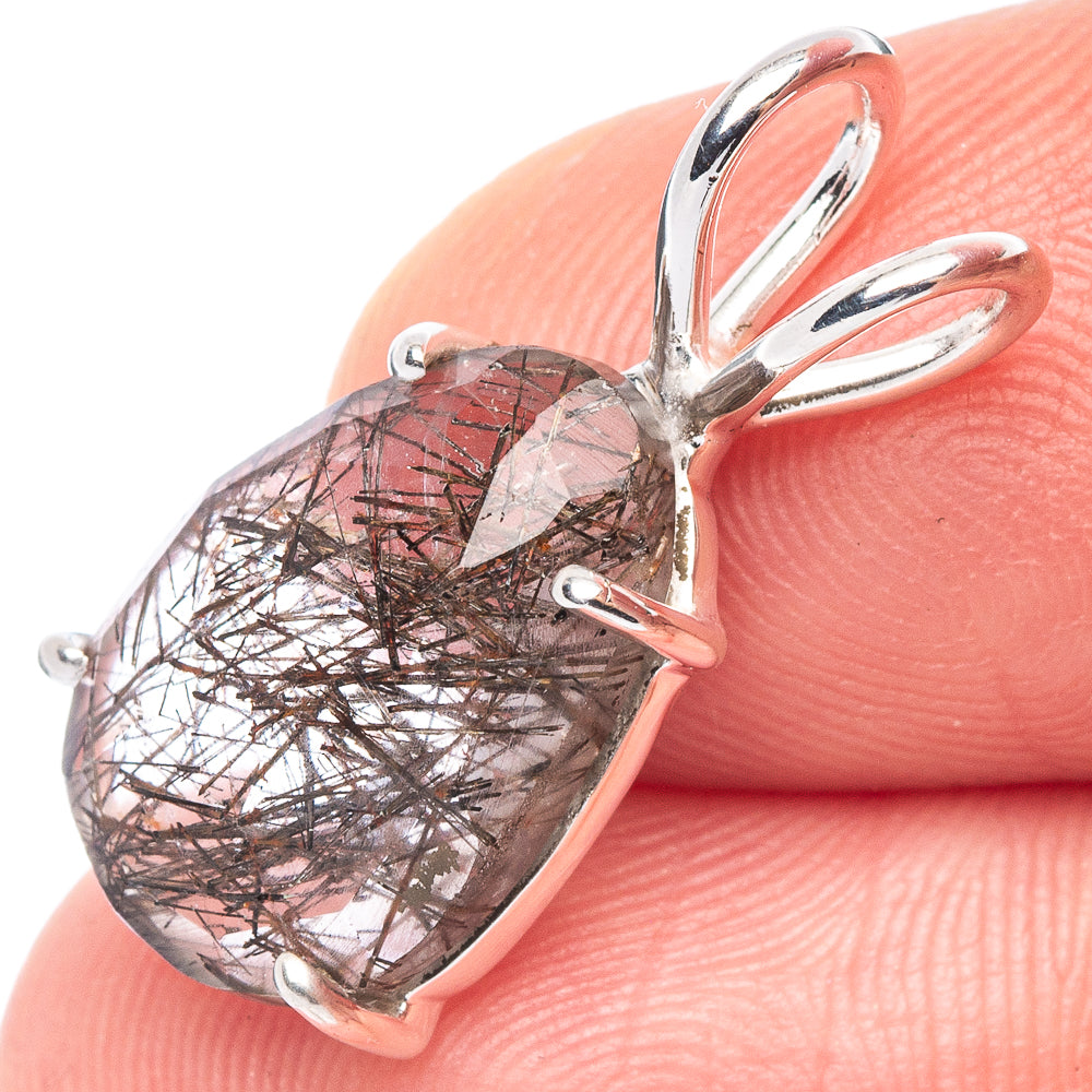 Value Tourmalinated Quartz Pendant 7/8" (925 Sterling Silver) P44514