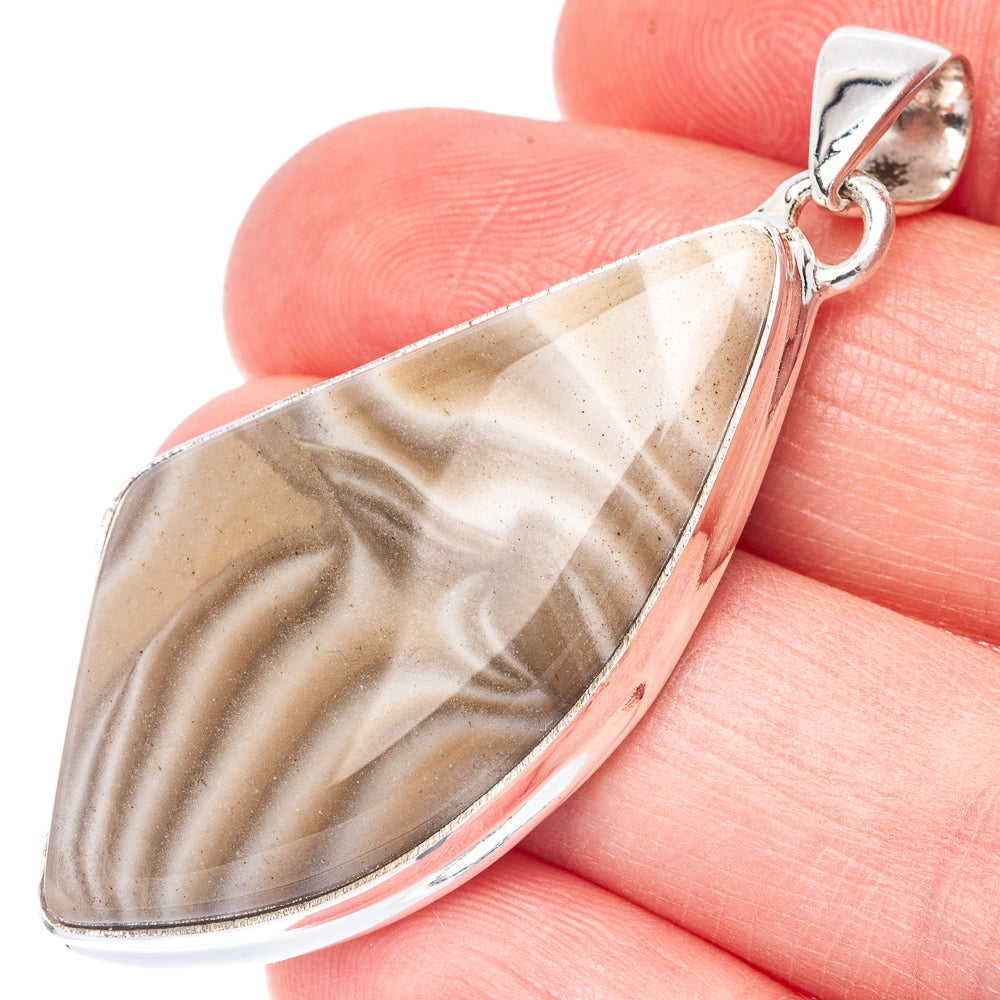 Striped Flint Pendant 2" (925 Sterling Silver) P40948