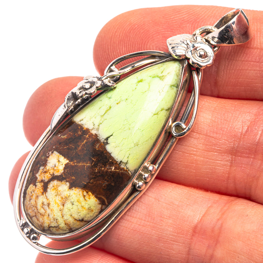 Lemon Chrysoprase Pendant 2 1/8" (925 Sterling Silver) P38810