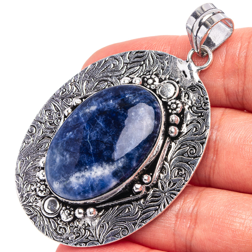 Sodalite Pendant 2 1/2" (German Silver)