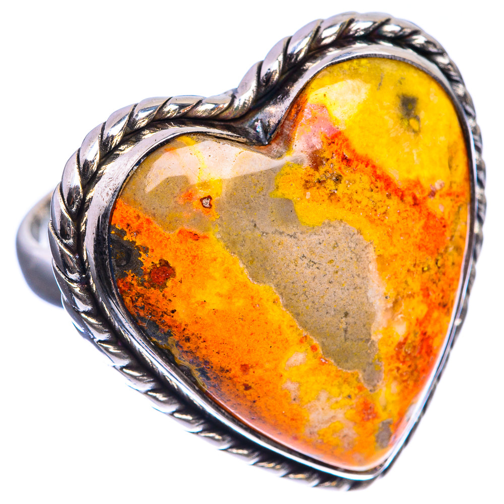 Large Bumble Bee Jasper 925 Sterling Silver Ring Size 7.5