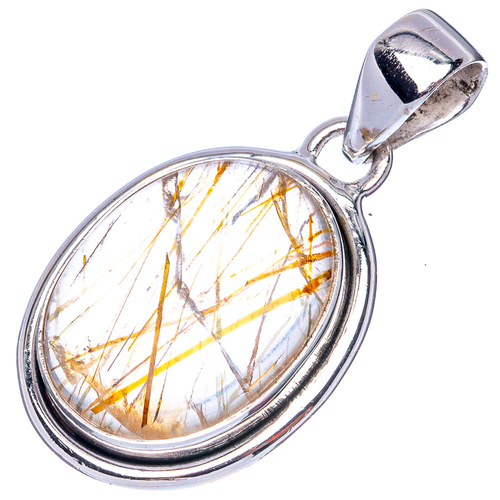 Rutilated Quartz Pendant 1 3/8" (925 Sterling Silver) P41966