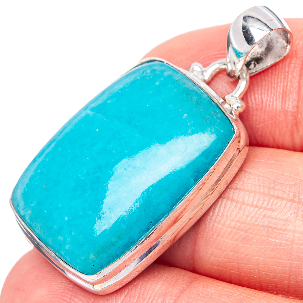 Rare Smithsonite 925 Sterling Silver Pendant 1 3/8" (925 Sterling Silver) P42597