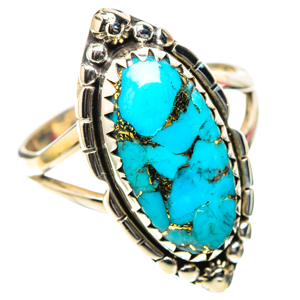 Blue Copper Composite Turquoise Ring Size 9.25 (925 Sterling Silver) RING138346