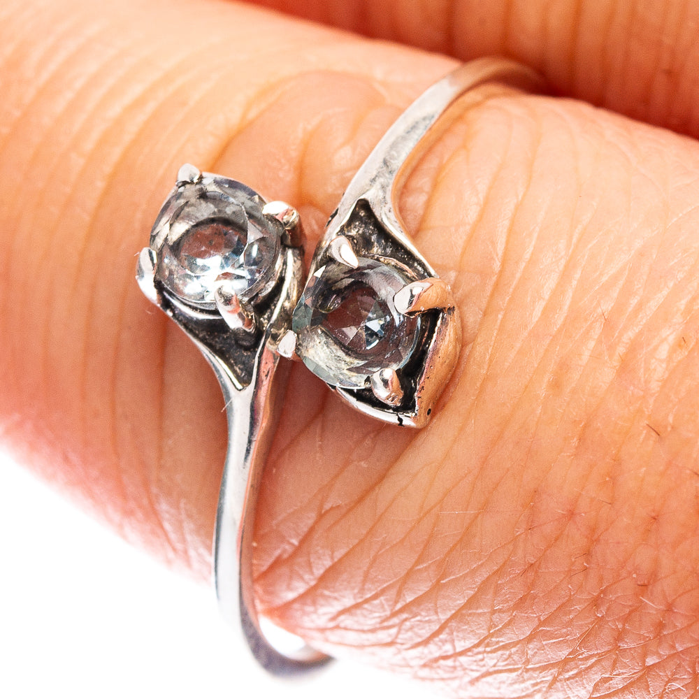 Dainty Blue Topaz Ring Size 8 (.925 Sterling Silver)