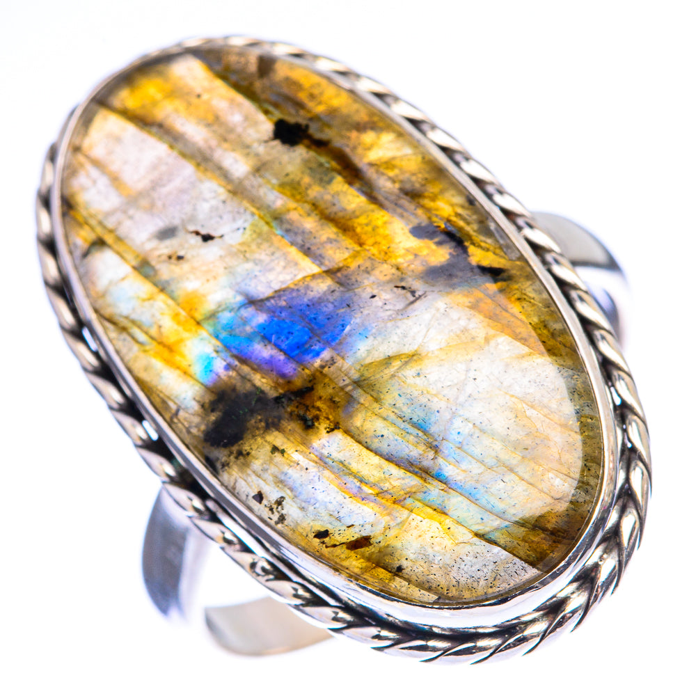 Large Labradorite Ring Size 11 (925 Sterling Silver) R142892