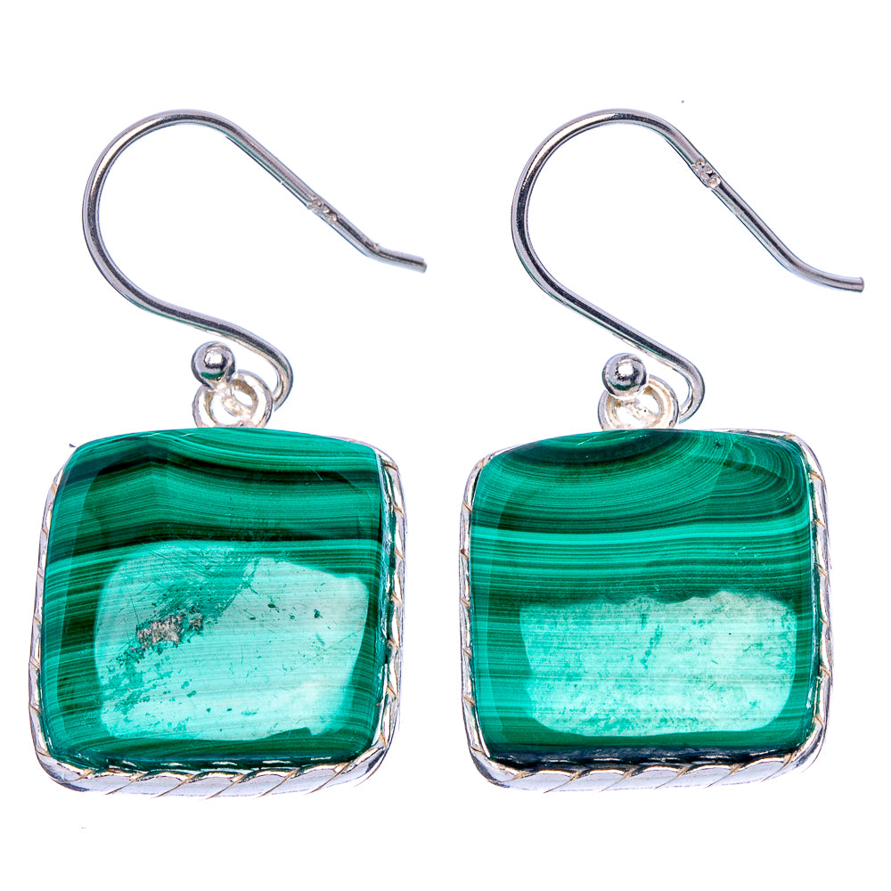 Malachite Earrings 1 1/4" (925 Sterling Silver) E1759