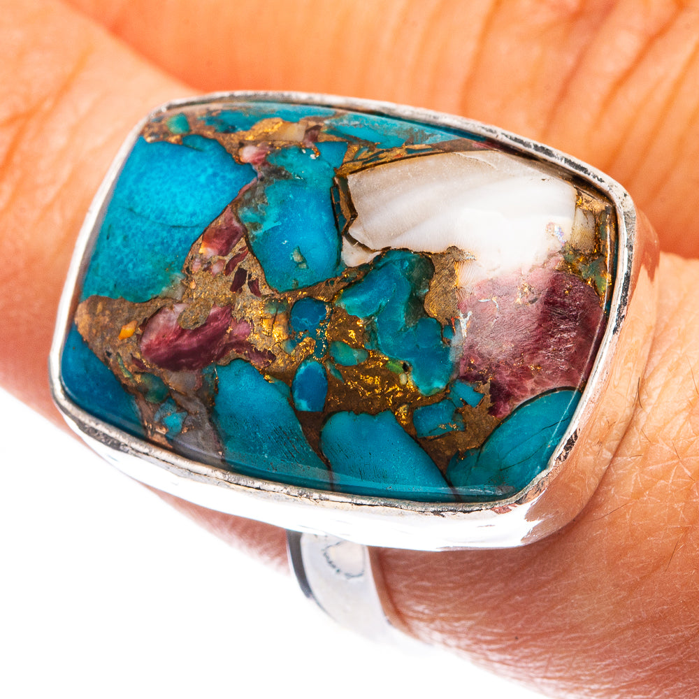 Large Blue Copper Composite Turquoise Ring Size 8 (925 Sterling Silver) R143053