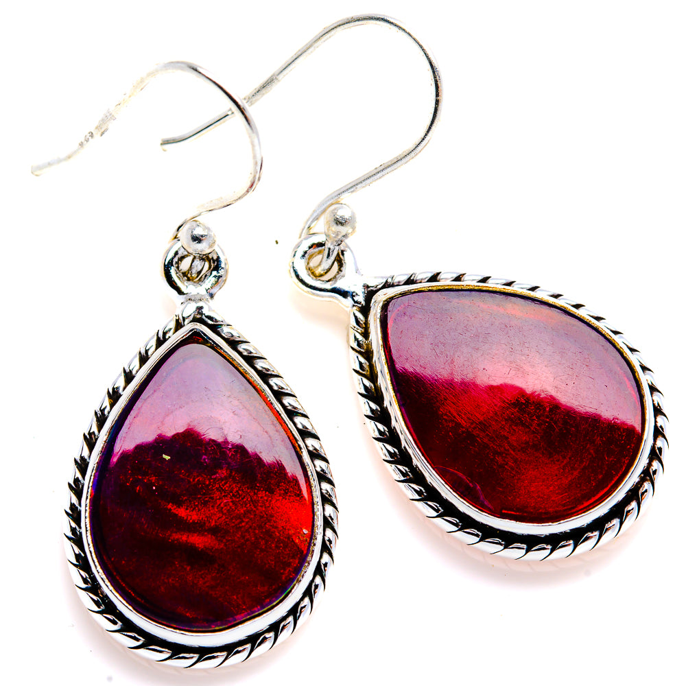 Aura Opal Earrings 1 1/2" (925 Sterling Silver) EARR432114