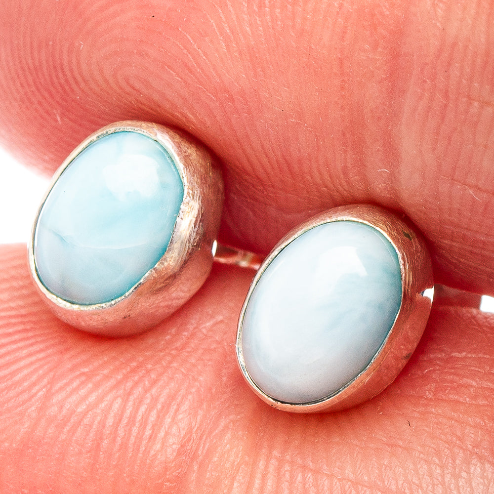 Larimar Earrings 1/4" (.925 Sterling Silver)