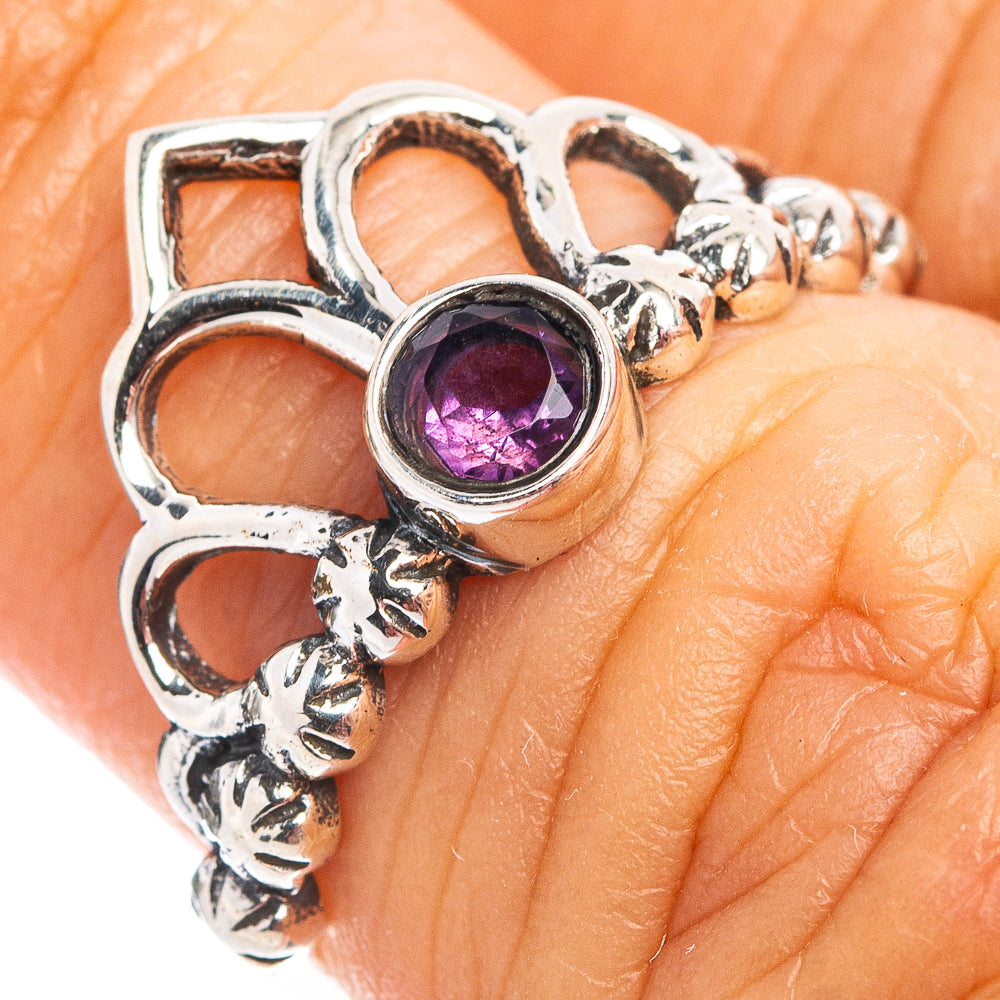 Amethyst Crown Dainty Ring Size 5.75 (.925 Sterling Silver)
