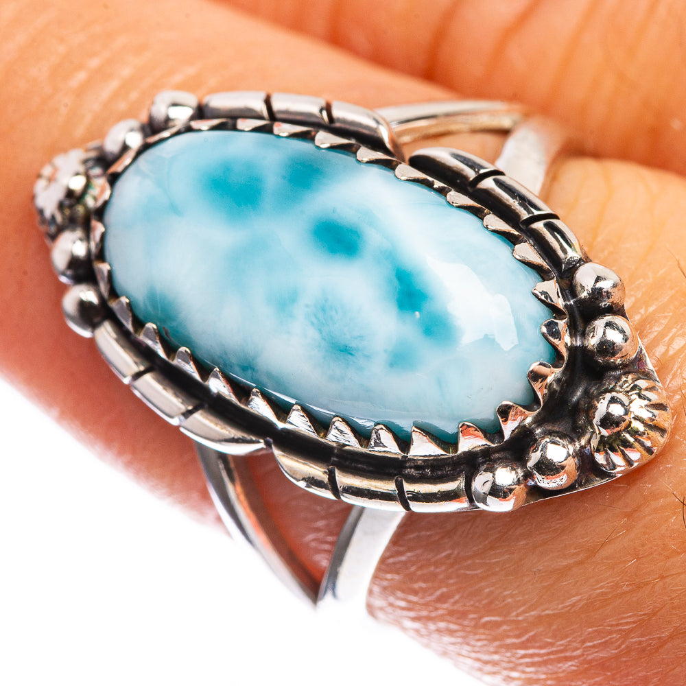 Larimar 925 Sterling Silver Ring Size 7.5