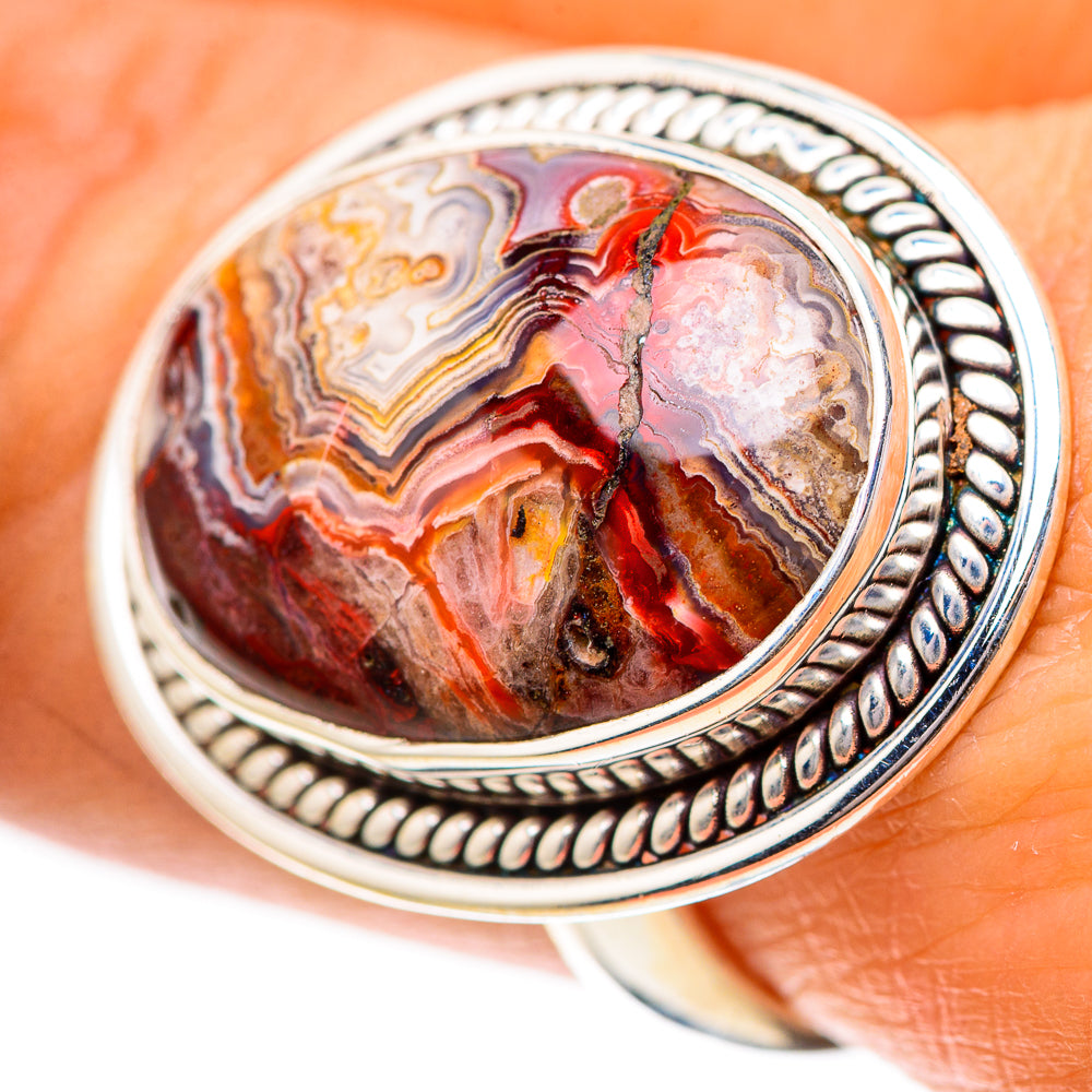 Crazy Lace Agate Ring Size 8.25 (925 Sterling Silver) RING139159