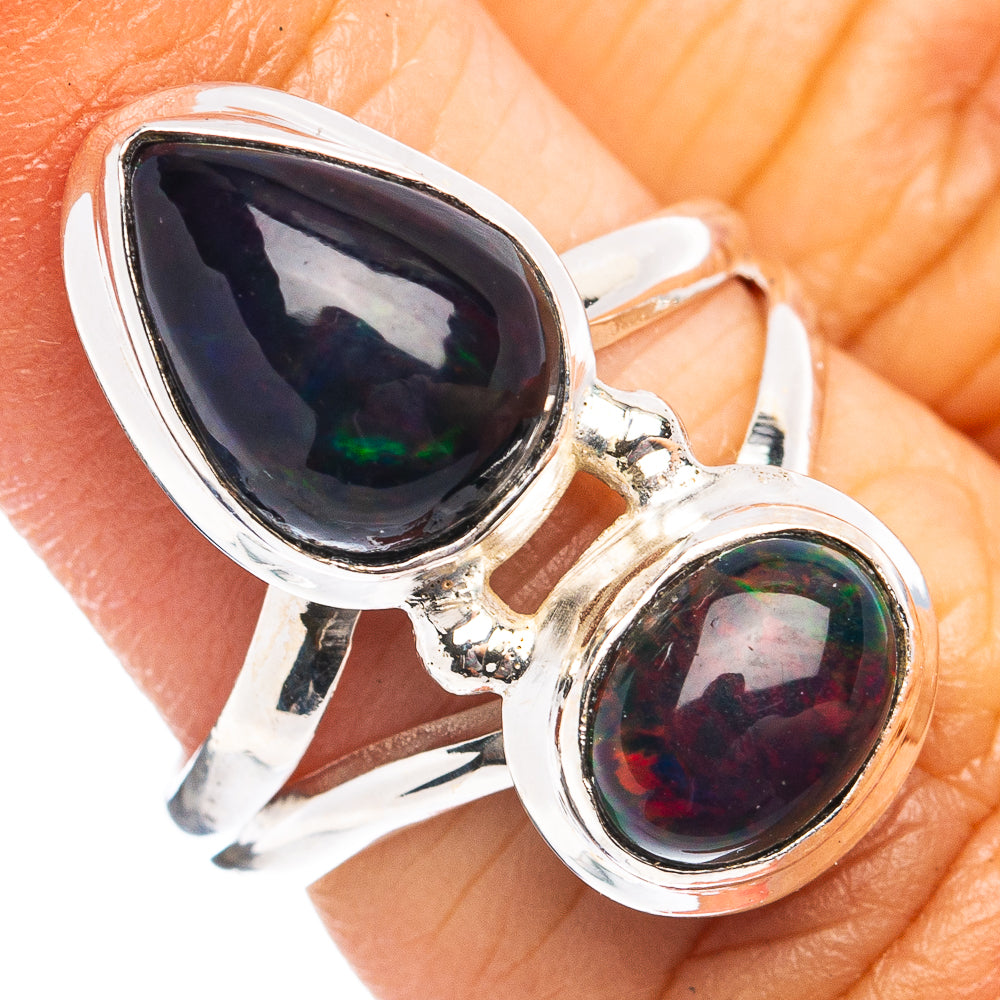 Premium Black Opal Ring Size 5.75 (.925 Sterling Silver)