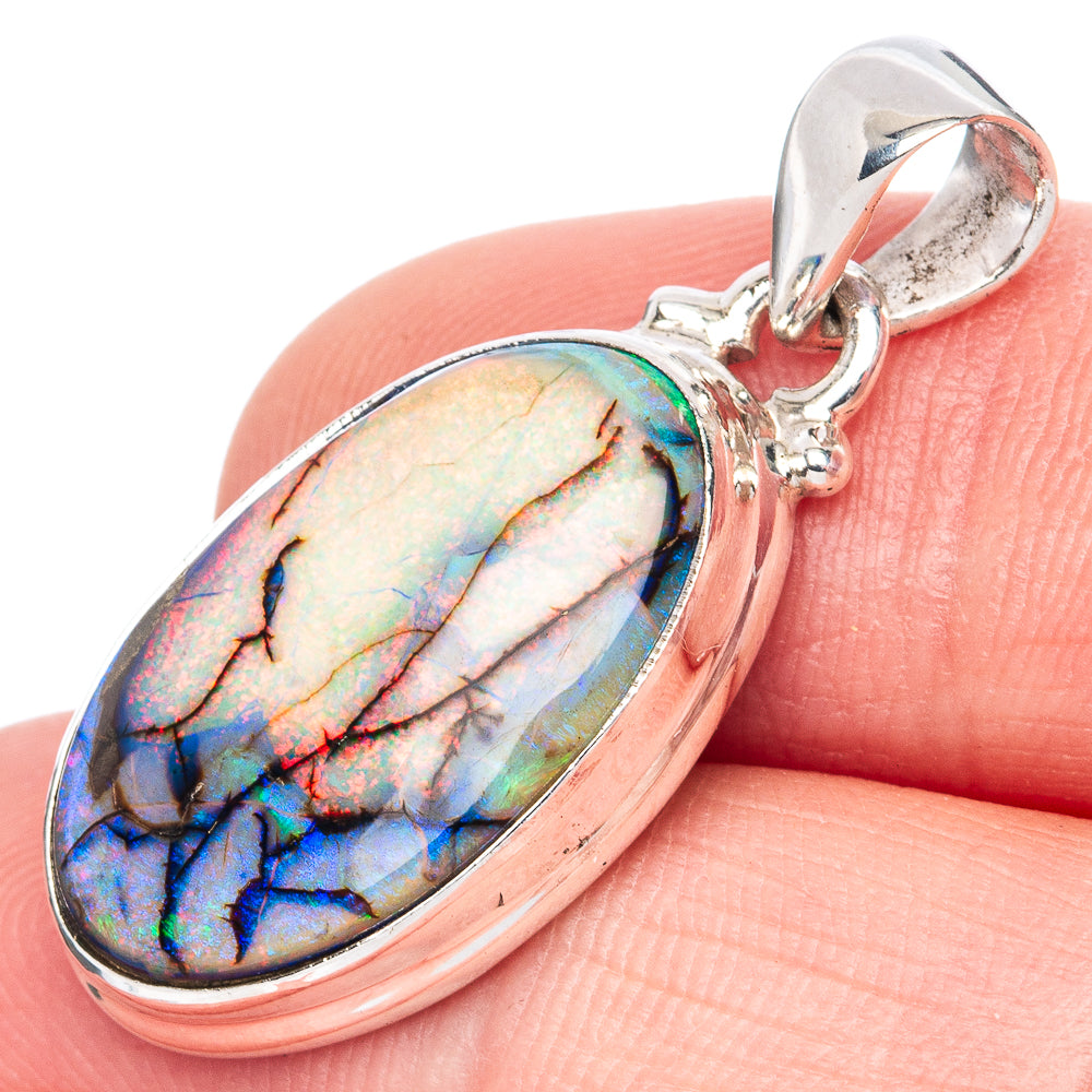 Rare Sterling Opal Pendant 1 1/4" (925 Sterling Silver) P41988