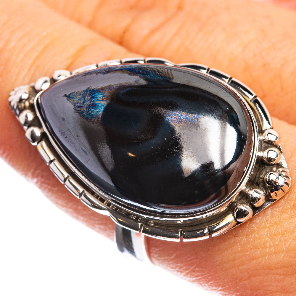 Large Hematite 925 Sterling Silver Ring Size 9