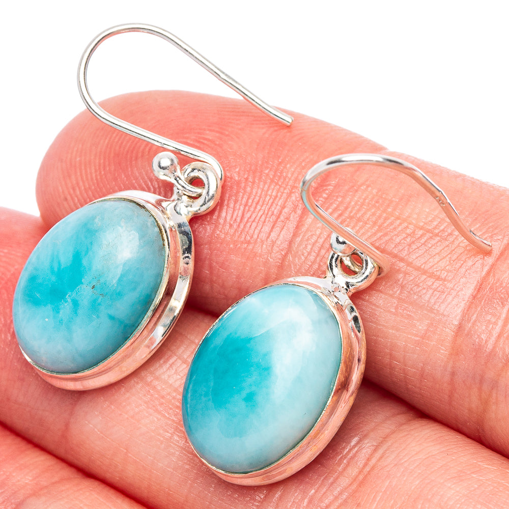Larimar Earrings 1 1/4" (925 Sterling Silver) E1873