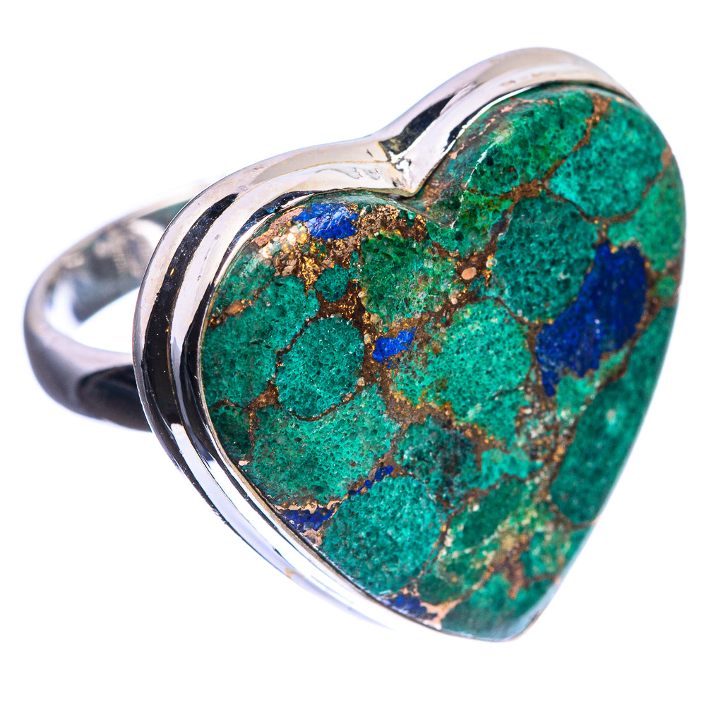 Large Copper Chrysocolla 925 Sterling Silver Ring Size 6