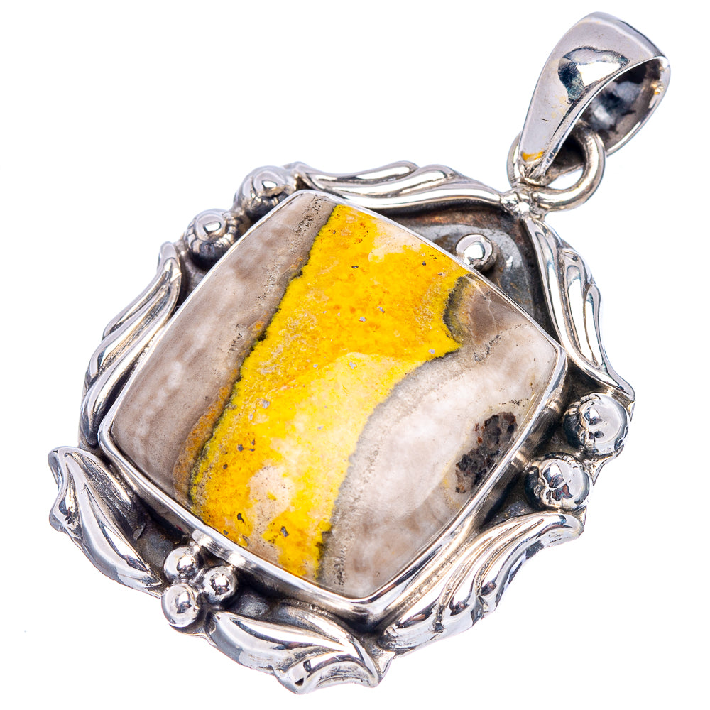 Premium Bumblebee Jasper Pendant 1 5/8" (.925 Sterling Silver)