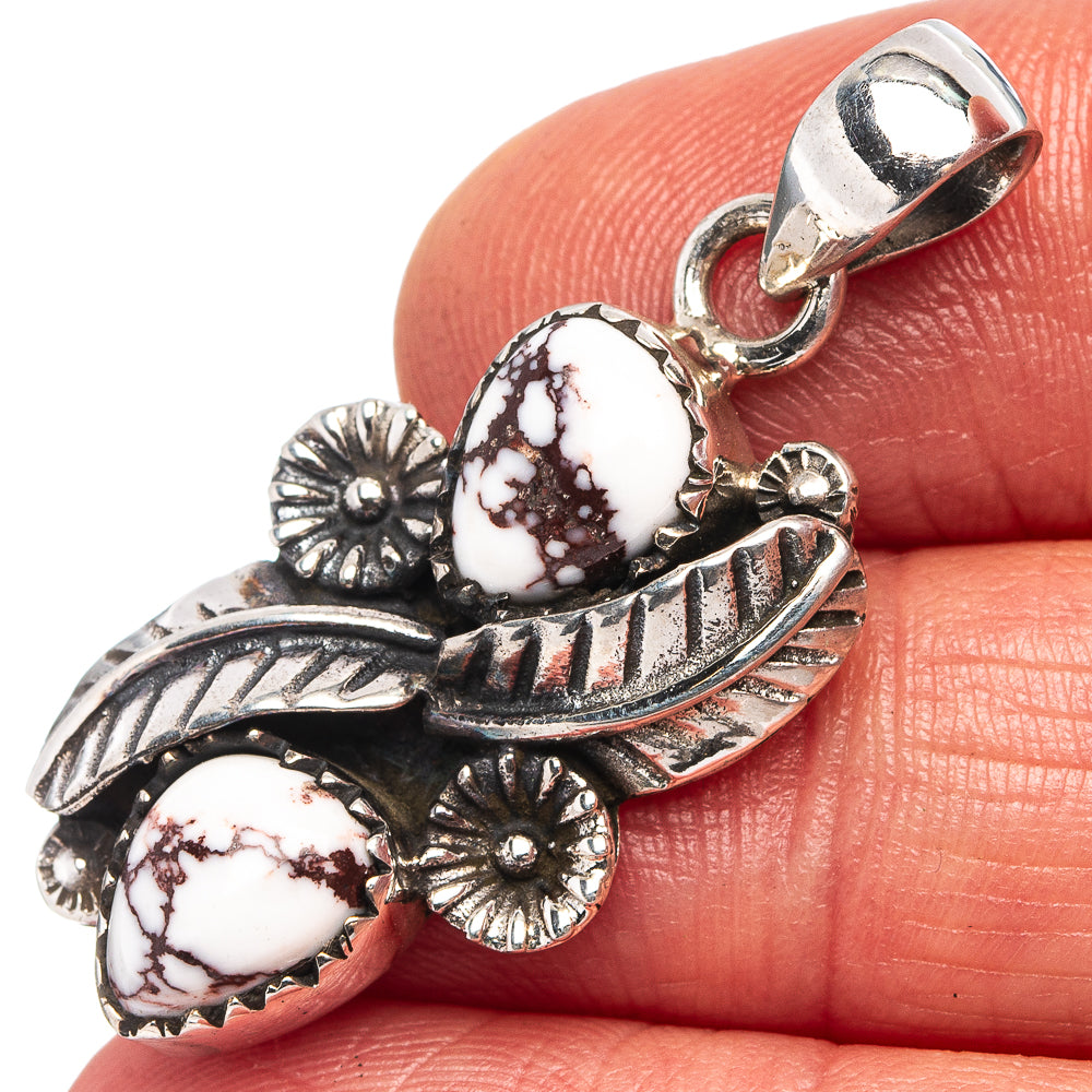 Native Style Wild Horse Jasper Pendant 1 1/2" (.925 Sterling Silver)