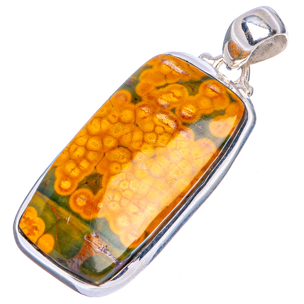 Ocean Jasper Pendant 1 3/8" (.925 Sterling Silver)