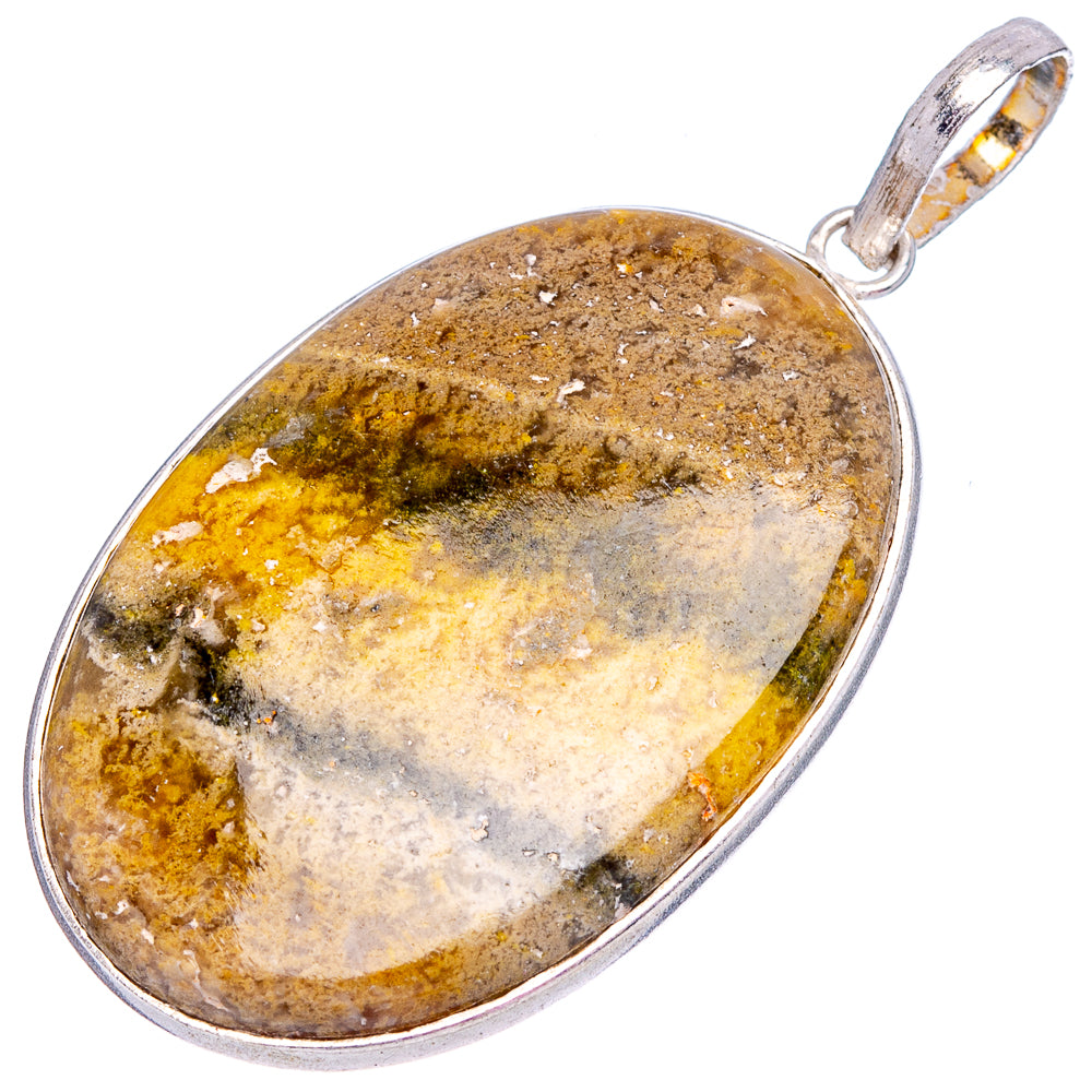 Bumblebee Jasper Pendant 1 7/8" (Silver Plated)