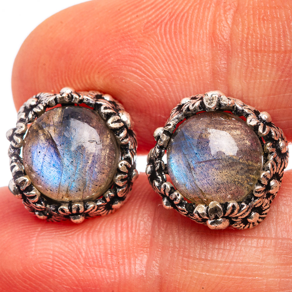 Labradorite Dainty Earrings 1/2" (925 Sterling Silver) E432511