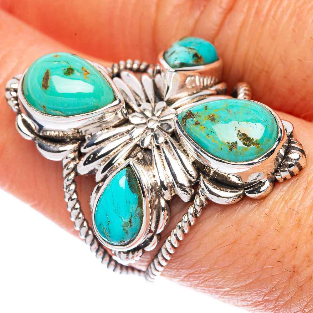 Rare Arizona Turquoise Ring Size 7.5 (925 Sterling Silver) R2861