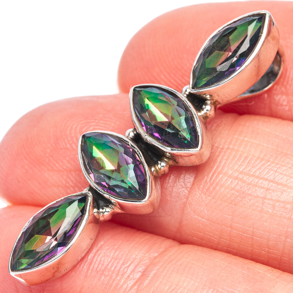 Mystic Topaz Dainty Pendant 1 3/8" (925 Sterling Silver) P43583