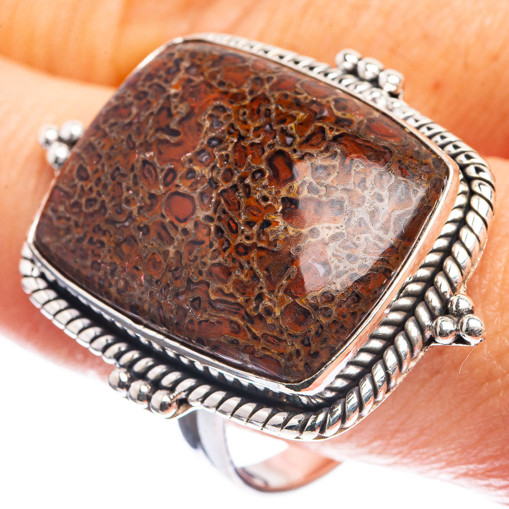 Huge Dinosaur Bone Ring Size 12 (925 Sterling Silver) R143178