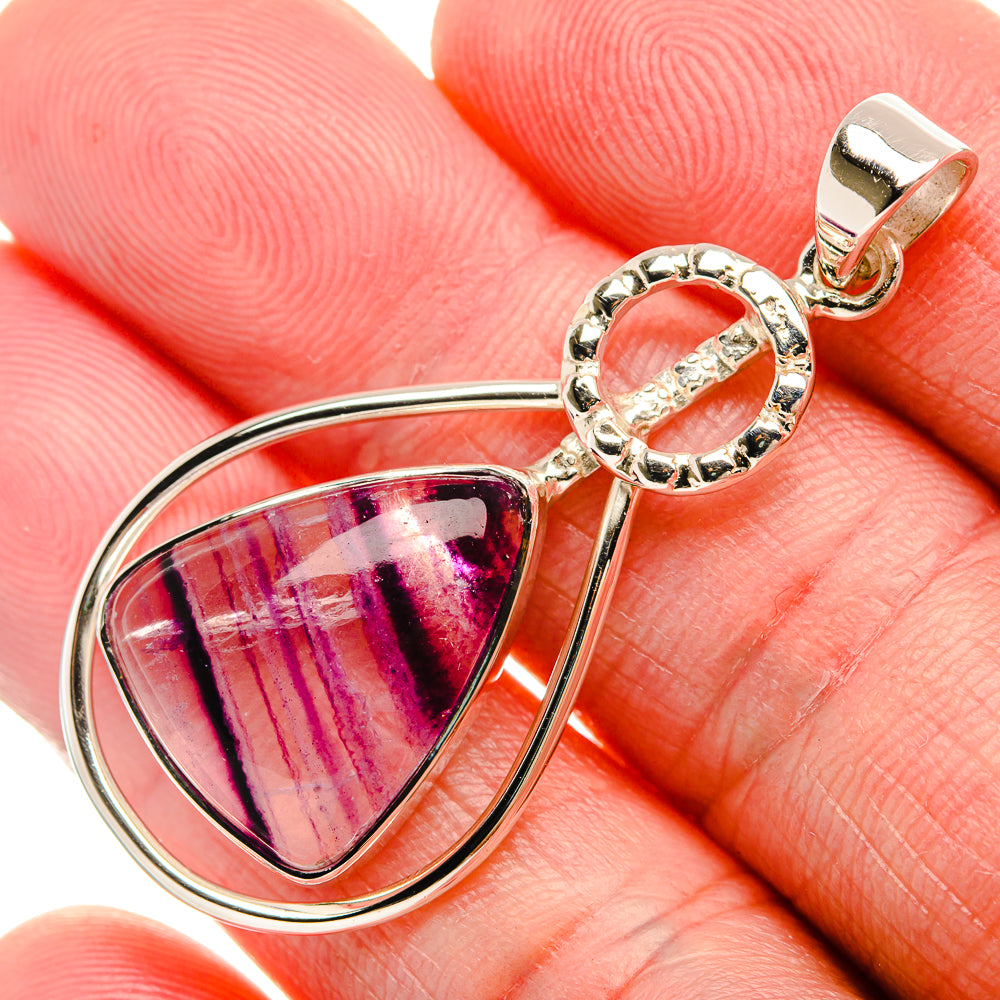 Premium Fluorite 925 Sterling Silver Pendant 1 3/4" (925 Sterling Silver) PD37772