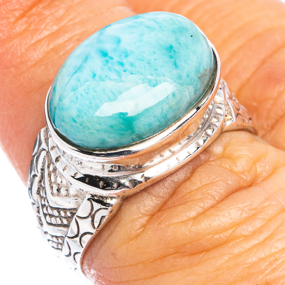 Rare Larimar Ring Size 6.5 (.925 Sterling Silver)
