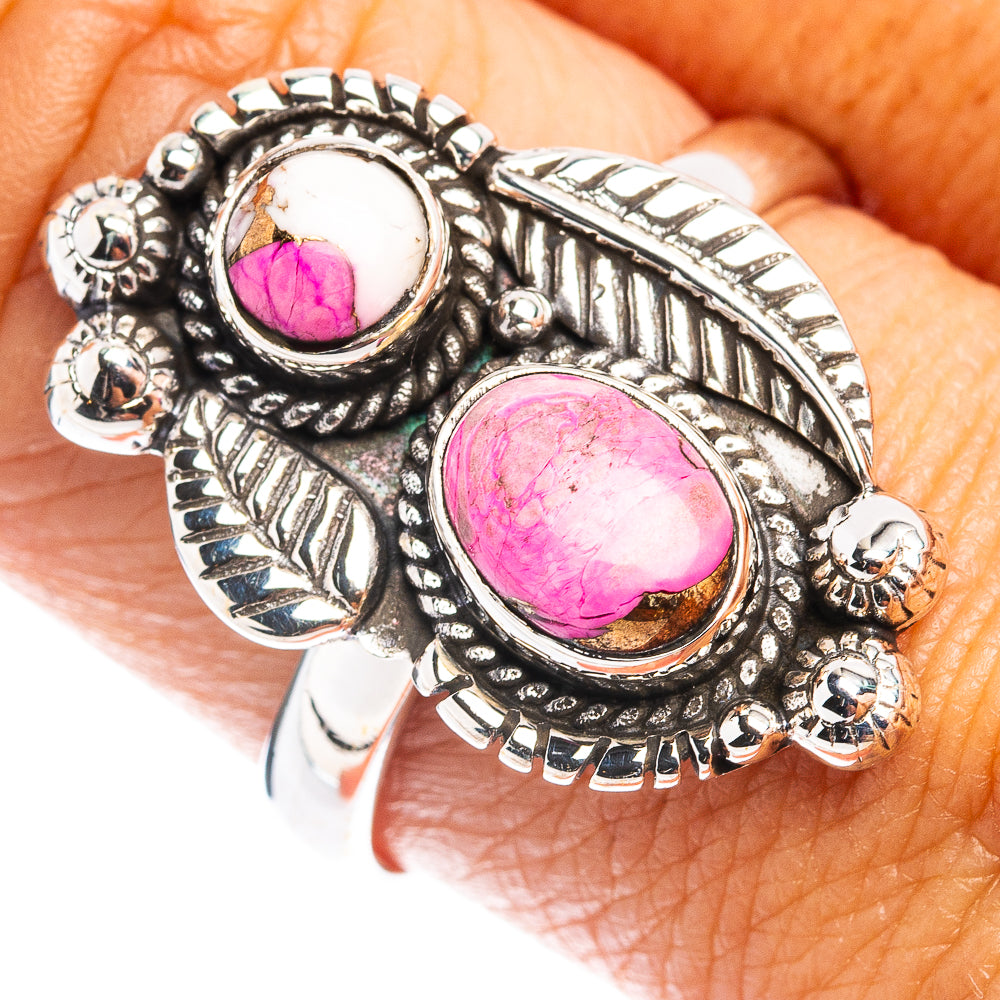 Native Style Cotton Candy Turquoise Ring Size 9.25 (.925 Sterling Silver)