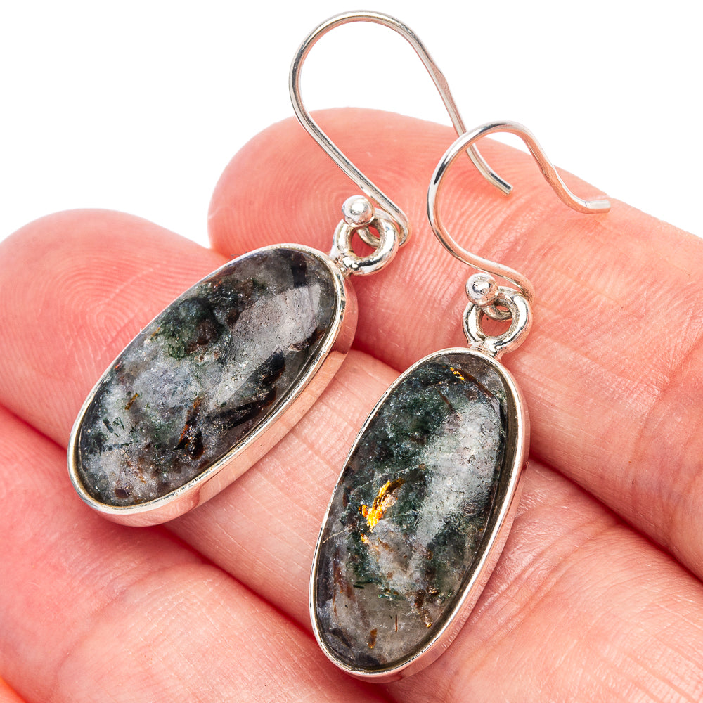 Astrophyllite Earrings 1 1/2" (925 Sterling Silver) E433372