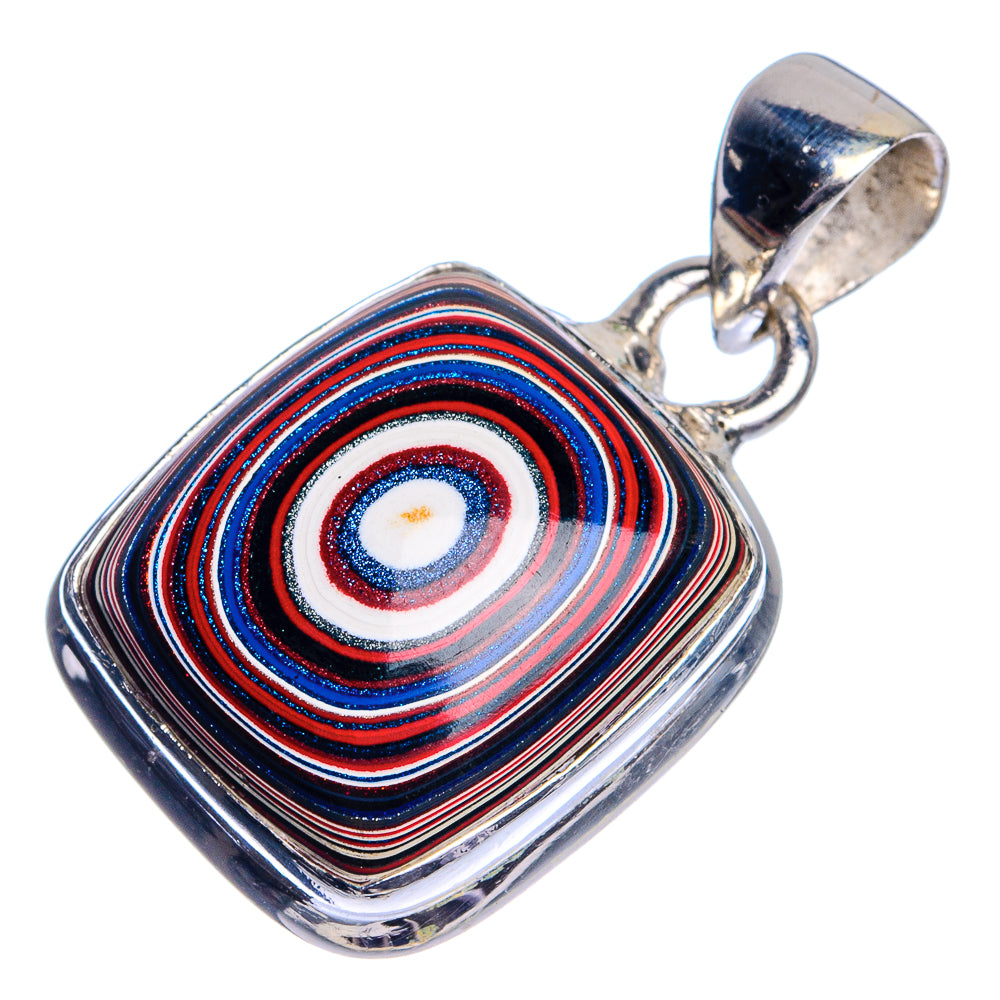 Fordite Pendant 1 1/8" (925 Sterling Silver) P39766
