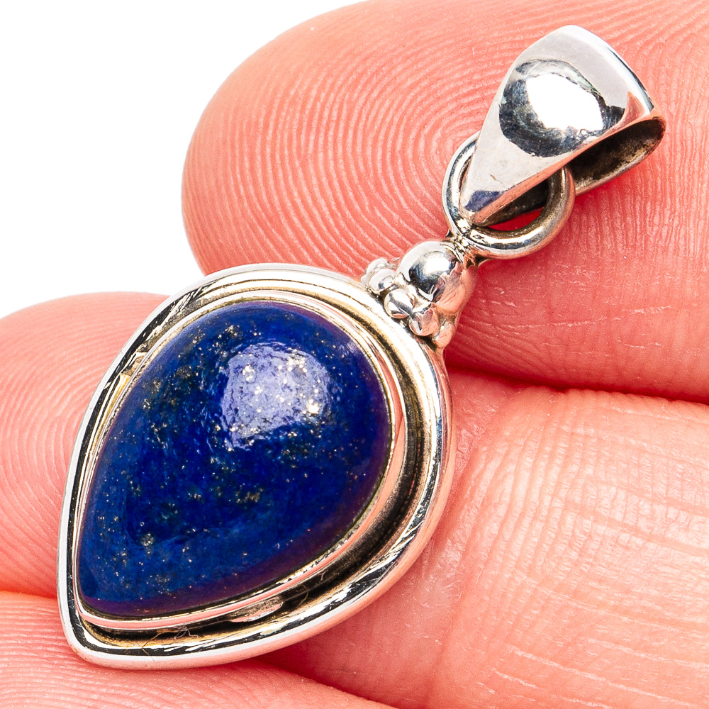 Dainty Lapis Lazuli Pendant 1 1/4" (925 Sterling Silver) P45231