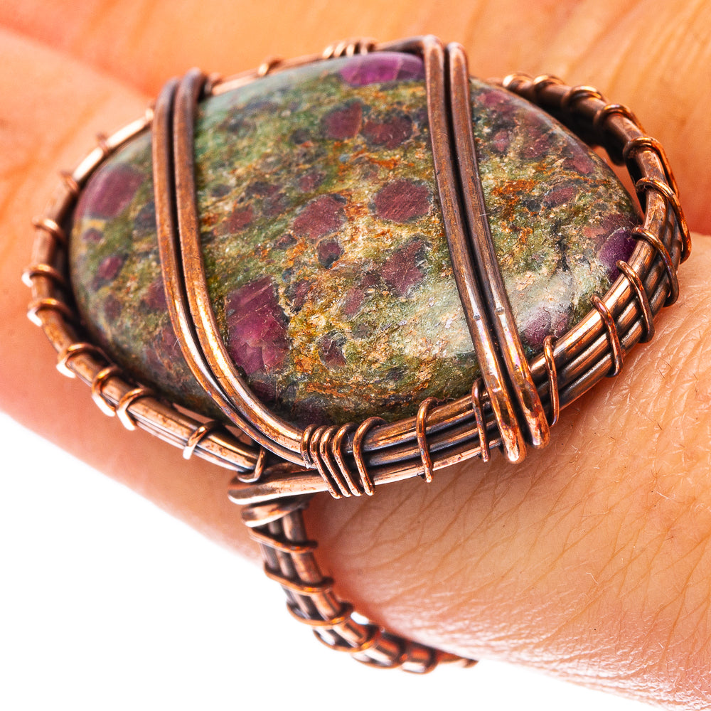 Ruby Fuchsite Ring Size 7.5 (Oxidized Copper)