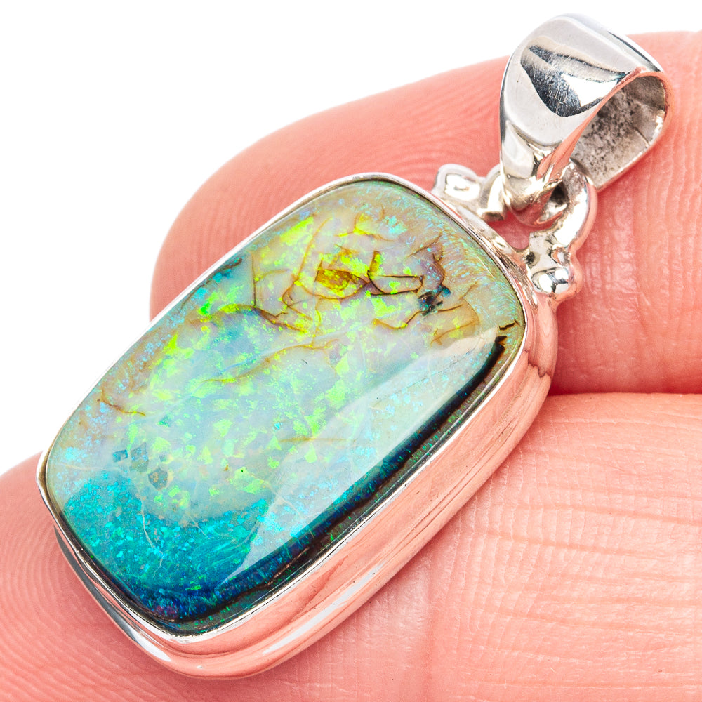 Rare Sterling Opal Pendant 1 1/4" (925 Sterling Silver) P41996