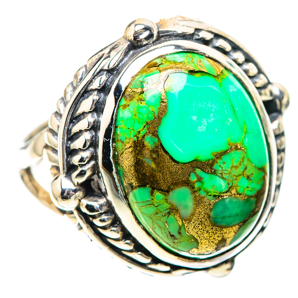 Blue Copper Composite Turquoise Ring Size 7.25 (925 Sterling Silver) RING139176
