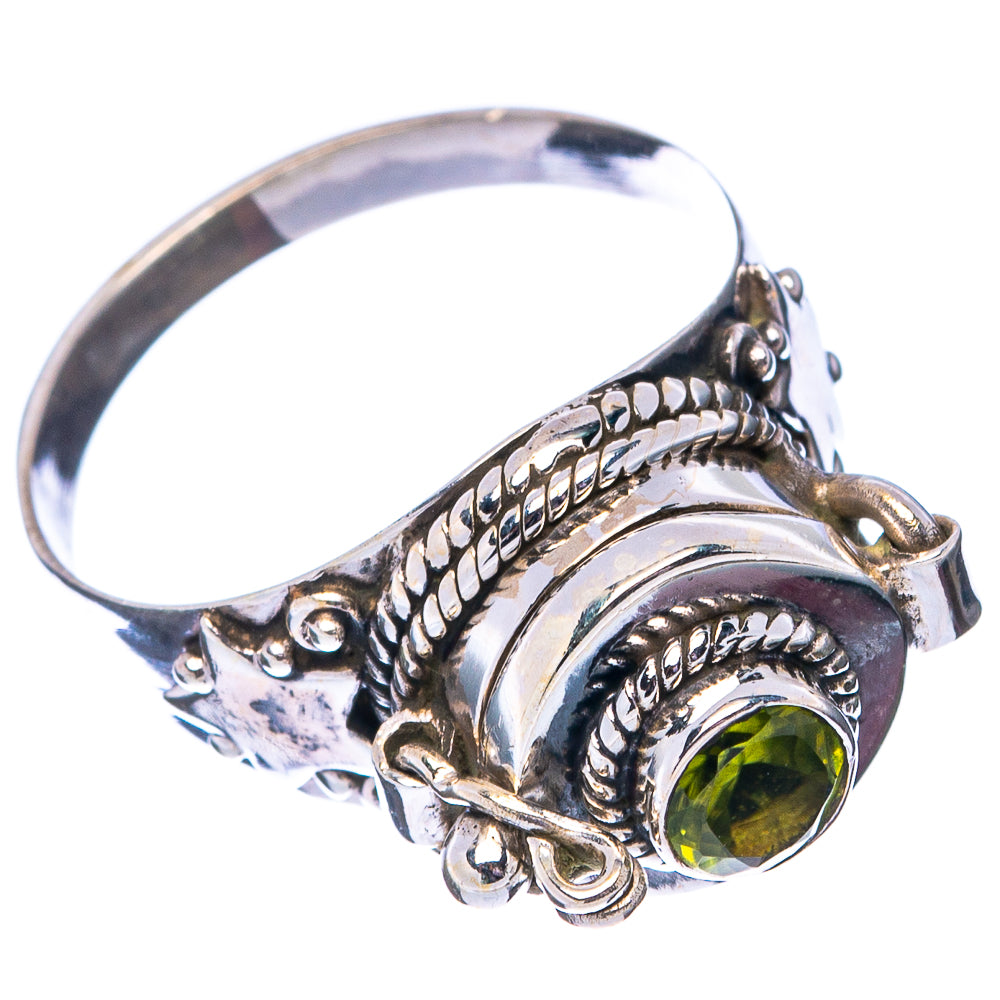 Peridot Poison Ring Size 8 (.925 Sterling Silver)