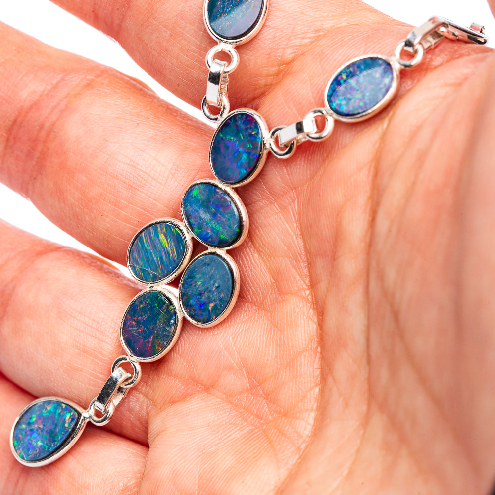 Anasilvercos Doublet Opal Bracelet 7 To 8" (925 Sterling Silver) (925 Sterling Silver) N90095