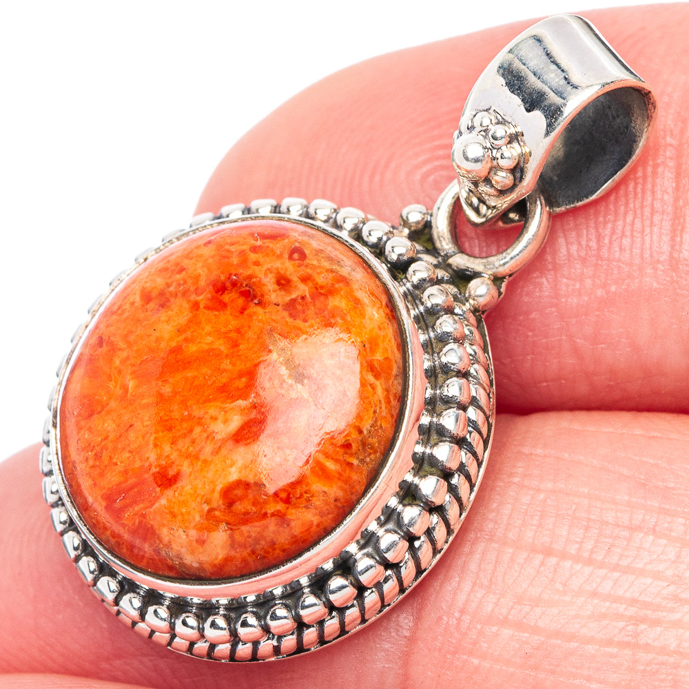 Sponge Coral Pendant 1 1/8" (925 Sterling Silver) P41085
