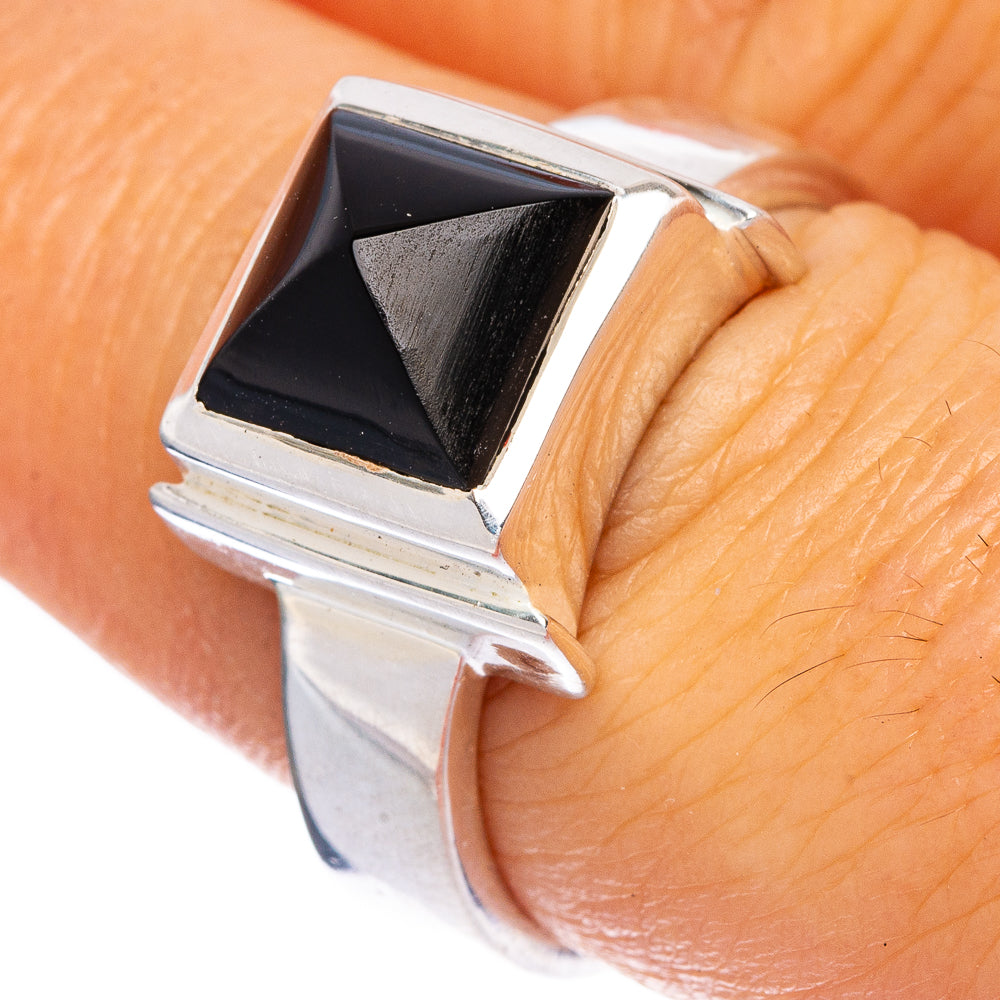 Black Onyx Ring Size 7.5 (925 Sterling Silver) R1291