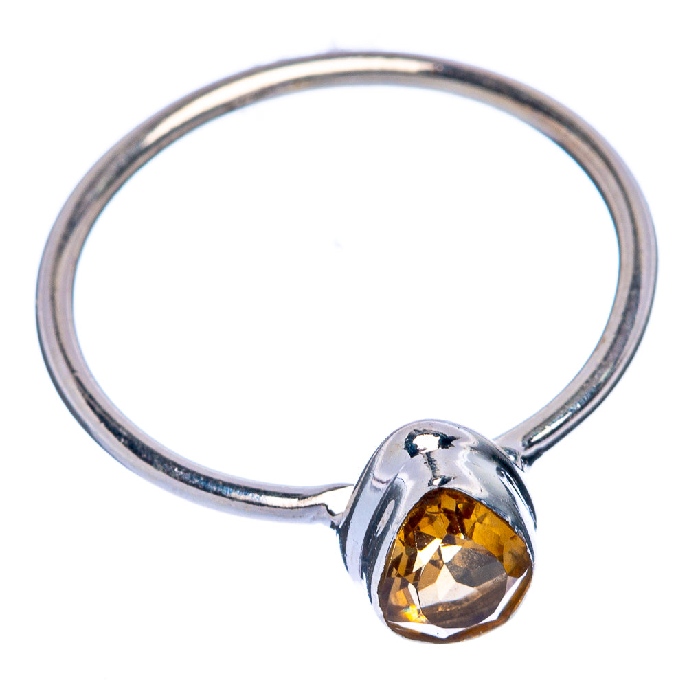 Faceted Citrine Dainty Ring Size 7.75 (925 Sterling Silver) R145437