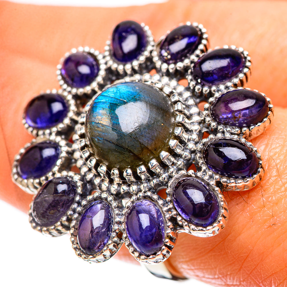 Large Labradorite, Tanzanite Ring Size 8.5 (925 Sterling Silver) RING137923