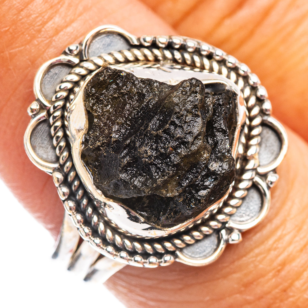 Moldavite Ring Size 8.5 (.925 Sterling Silver)