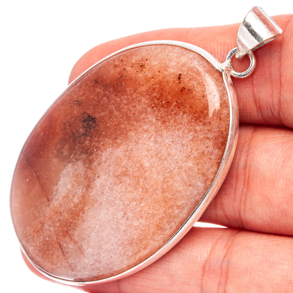 Sunstone Pendant 2 3/8" (Silver Plated)