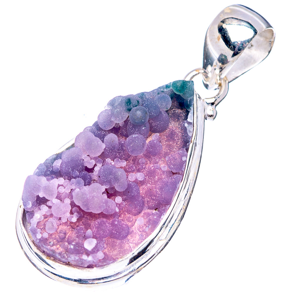 Rare Grage Agate Pendant 1 1/2" (.925 Sterling Silver)