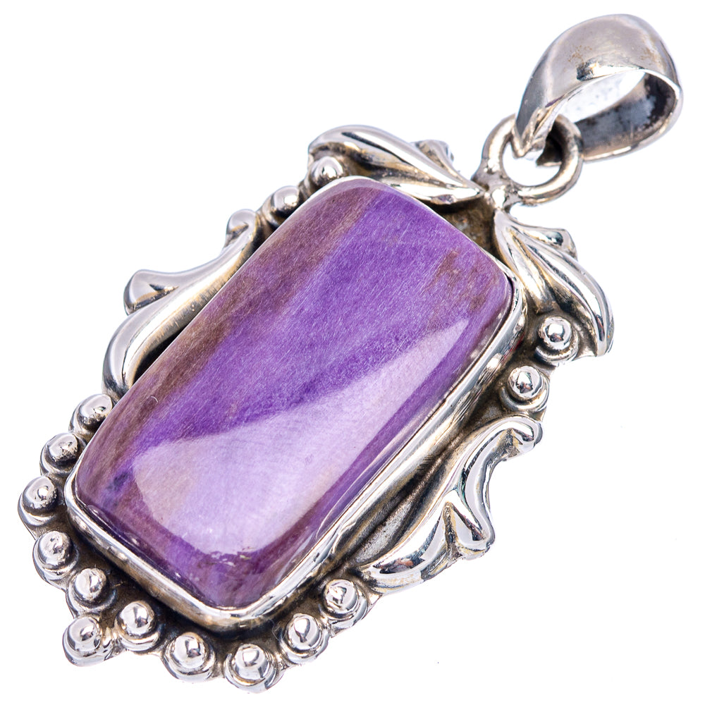 Premium Charoite Pendant 1 3/4" (.925 Sterling Silver)