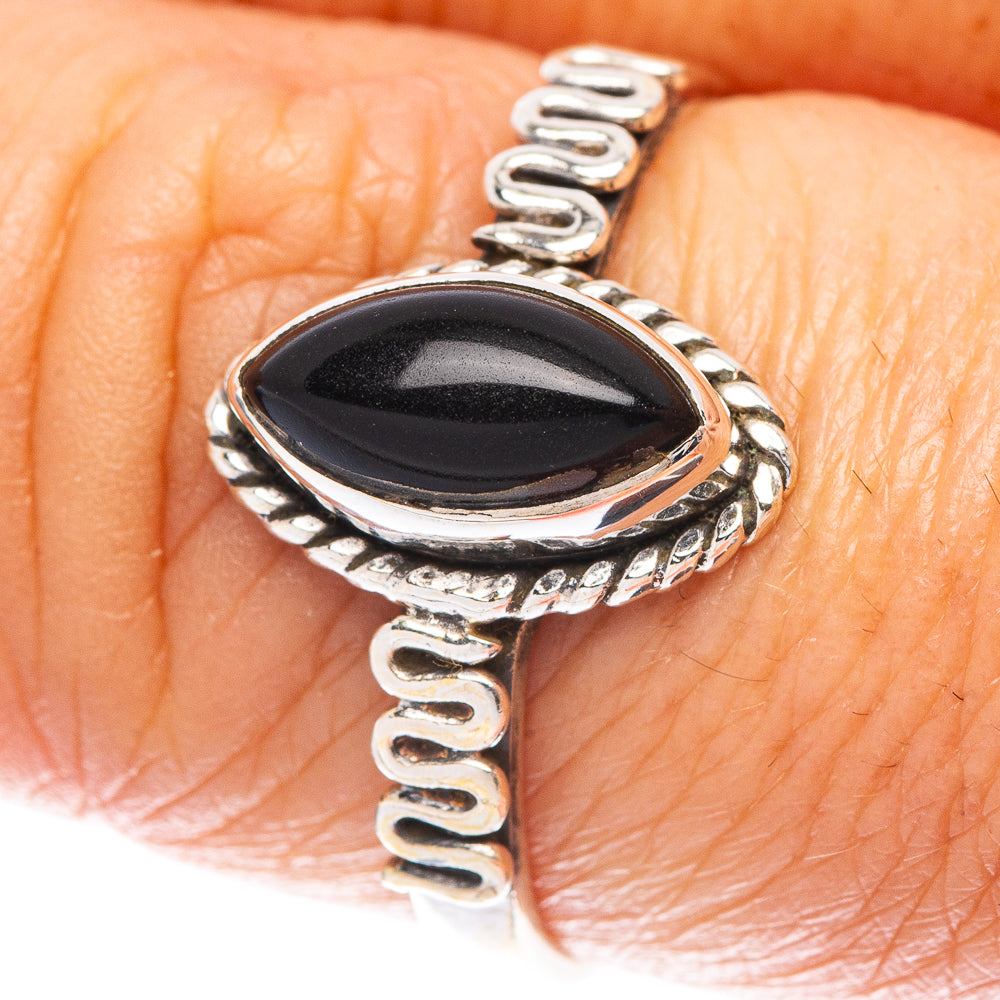 Black Onyx Ring Size 8 (925 Sterling Silver) R5668